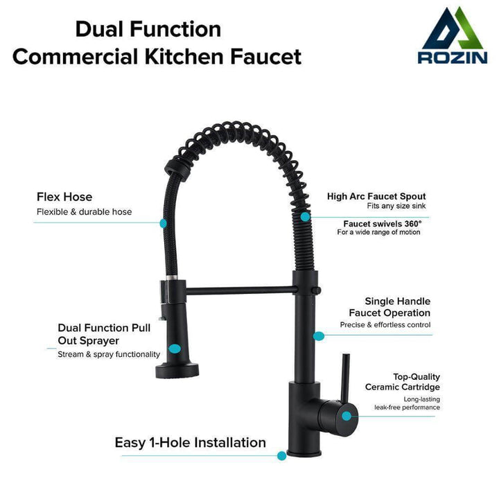 Lisslune | 360 Degree Rotation Stream Sprayer Kitchen Faucet