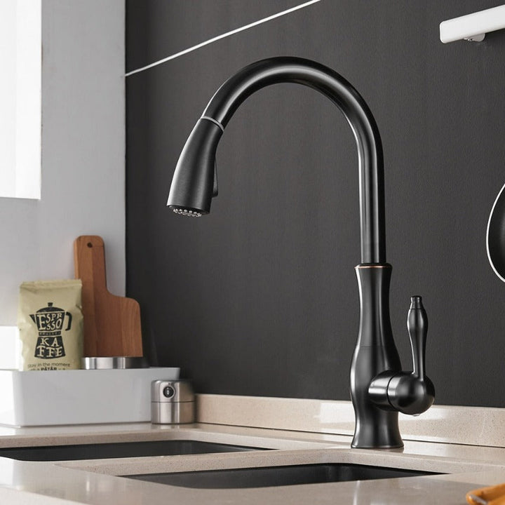 Lisslune | Modern Pull-Out Kitchen Mixer Tap – Stainless Steel 360° Swivel with Extendable Spray Head