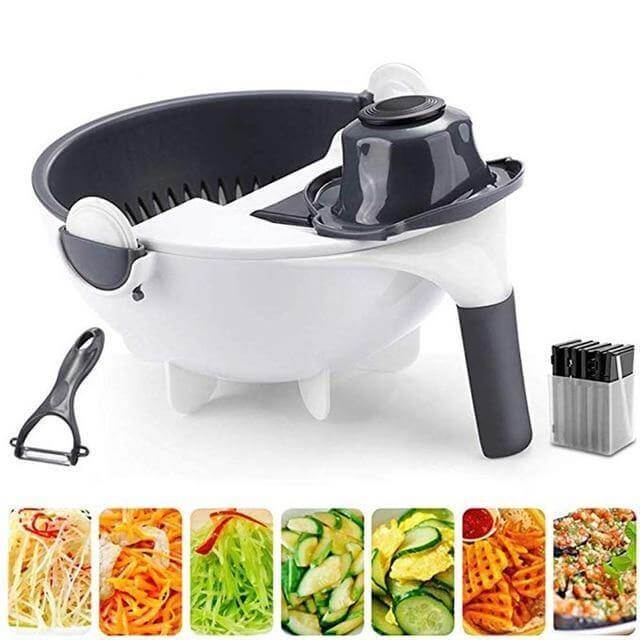 Lisslune | Multifunctional Rotate Vegetable Cutter With Drain Basket