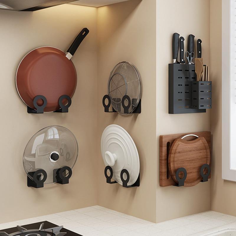 Lisslune | Mat Black No Drill Metal Kitchen Storage