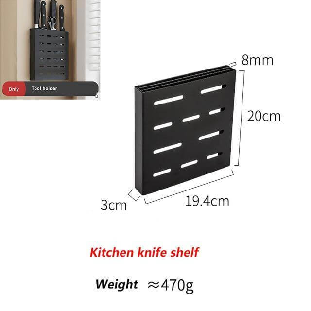 Lisslune | Mat Black No Drill Metal Kitchen Storage