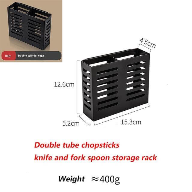Lisslune | Mat Black No Drill Metal Kitchen Storage