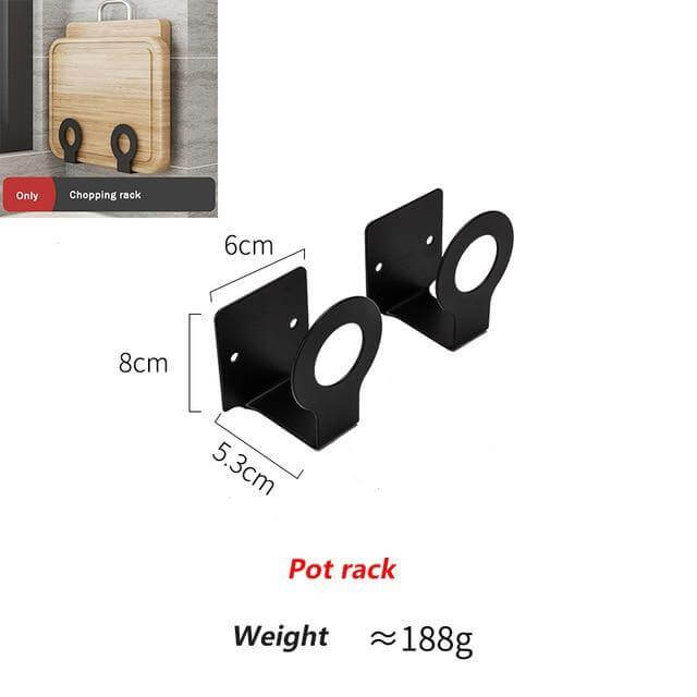 Lisslune | Mat Black No Drill Metal Kitchen Storage