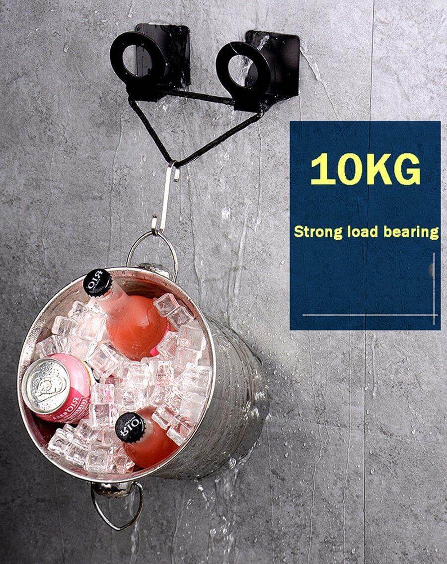 Lisslune | Mat Black No Drill Metal Kitchen Storage