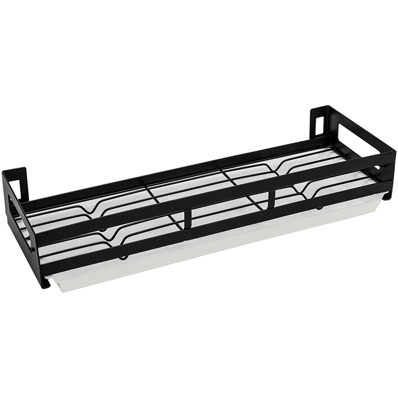 Lisslune | Mat Black No Drill Metal Kitchen Storage