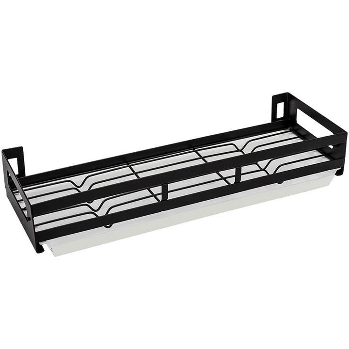 Lisslune | Mat Black No Drill Metal Kitchen Storage