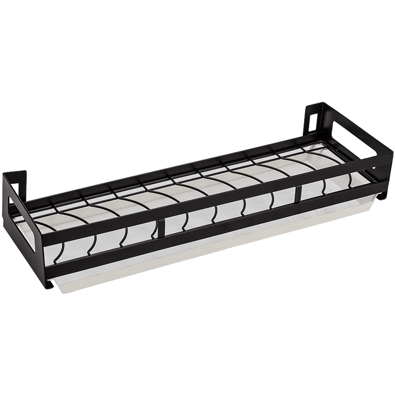 Lisslune | Mat Black No Drill Metal Kitchen Storage