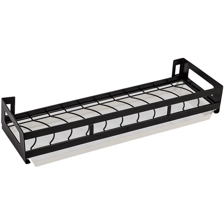 Lisslune | Mat Black No Drill Metal Kitchen Storage