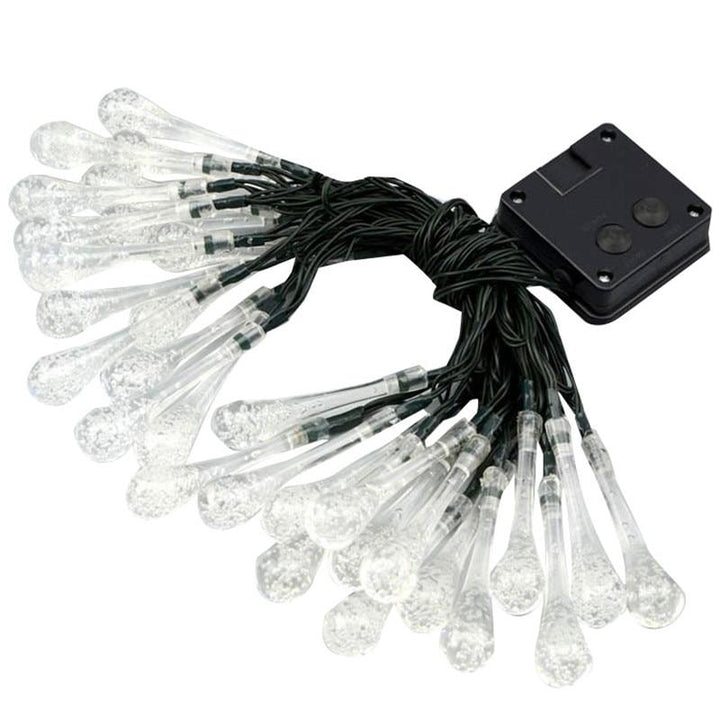 Lisslune | LumiDew Solar Drops String Lights | Solar-Powered LED String Lights for Garden & Terrace | Warm White, White & Multicolor