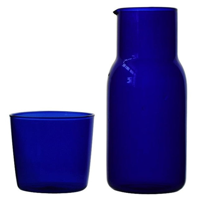 Lisslune | Water jug and glass set made of colored glass