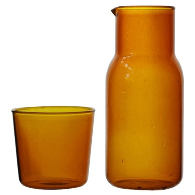 Lisslune | Water jug and glass set made of colored glass