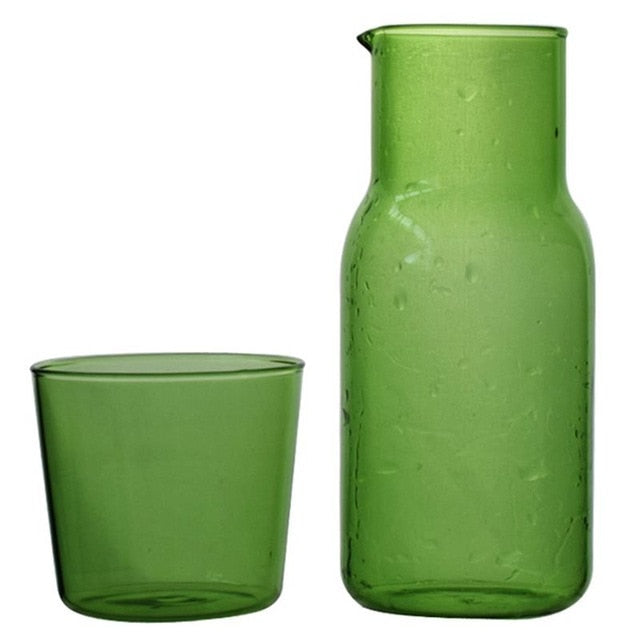 Lisslune | Water jug and glass set made of colored glass