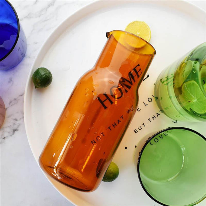 Lisslune | Water jug and glass set made of colored glass