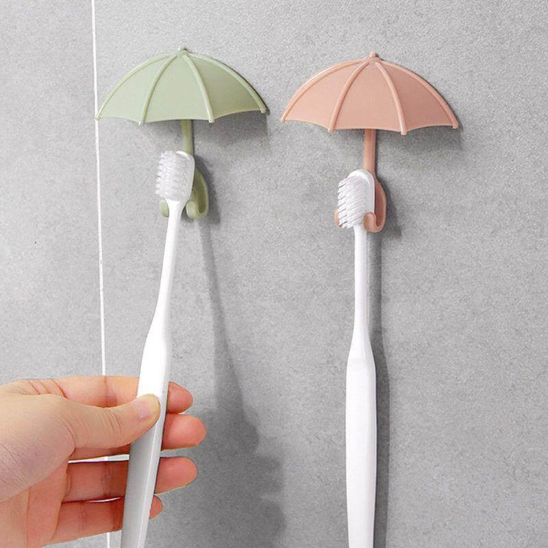 Lisslune | 3pcs Set Cute Umbrella Toothbrush Hook