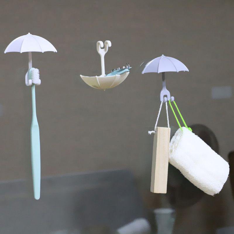 Lisslune | 3pcs Set Cute Umbrella Toothbrush Hook