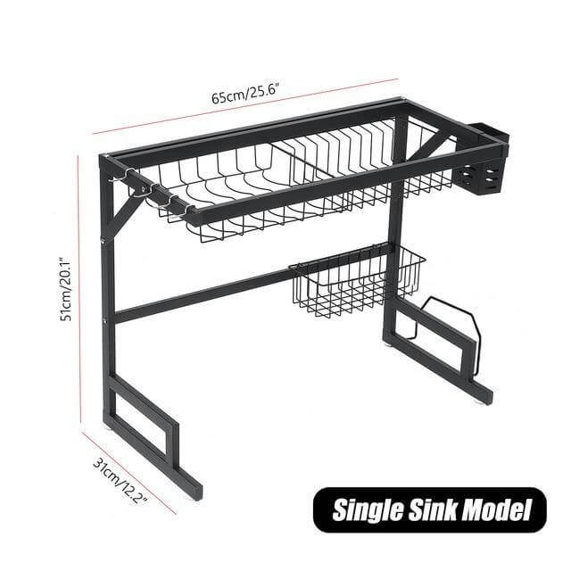Lisslune | Stainless Steel Over-Sink Dish Rack Organizer