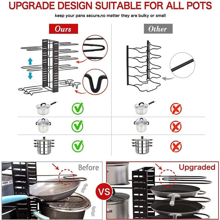 Lisslune | Adjustable Multi-Tier Kitchen Pan Organizer