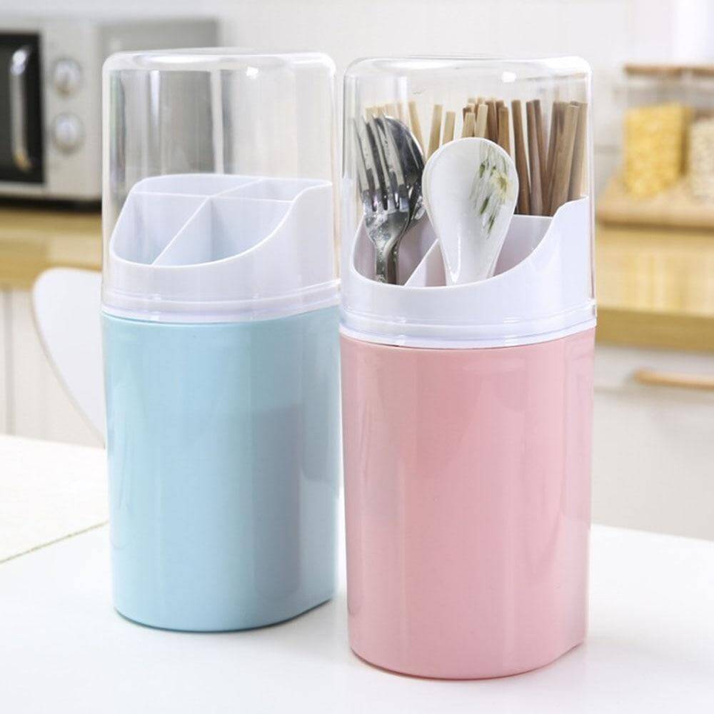 Lisslune | Wall Mounted Hanging Cutlery Drain Box with Lid