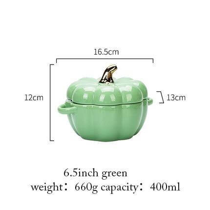 Lisslune | Pumpkin Shape Baking Bowl With Glazed Lid