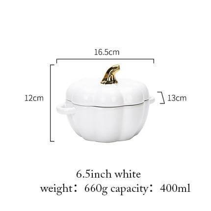 Lisslune | Pumpkin Shape Baking Bowl With Glazed Lid