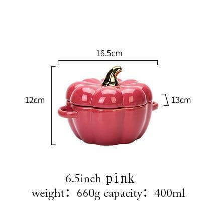 Lisslune | Pumpkin Shape Baking Bowl With Glazed Lid