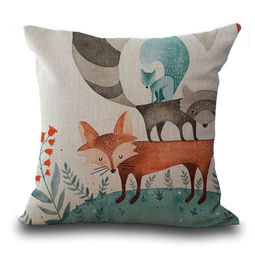 Lisslune | Fox Pattern Cushion Pillow Cases