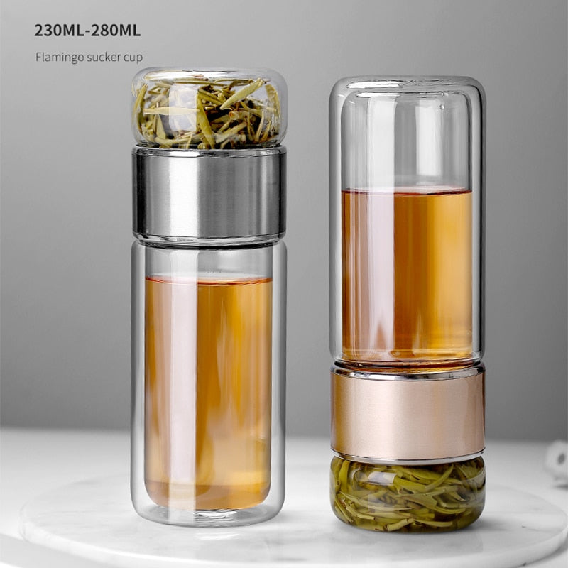 Lisslune | 2in1 Large Double Glass Tea Infuser Bottle