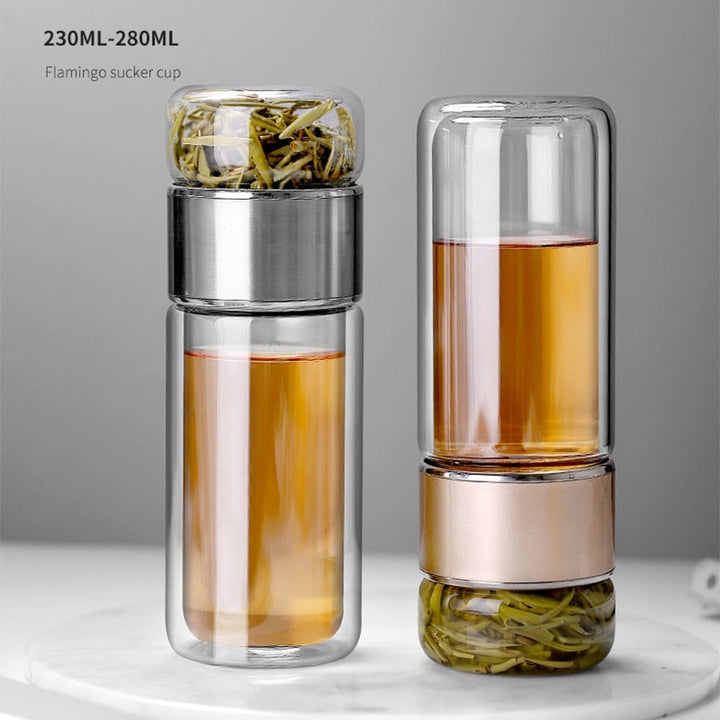 Lisslune | 2in1 Large Double Glass Tea Infuser Bottle