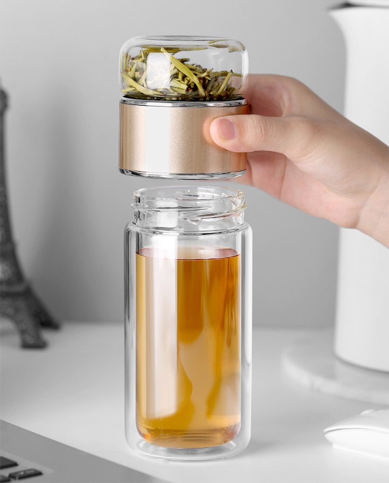 Lisslune | 2in1 Large Double Glass Tea Infuser Bottle