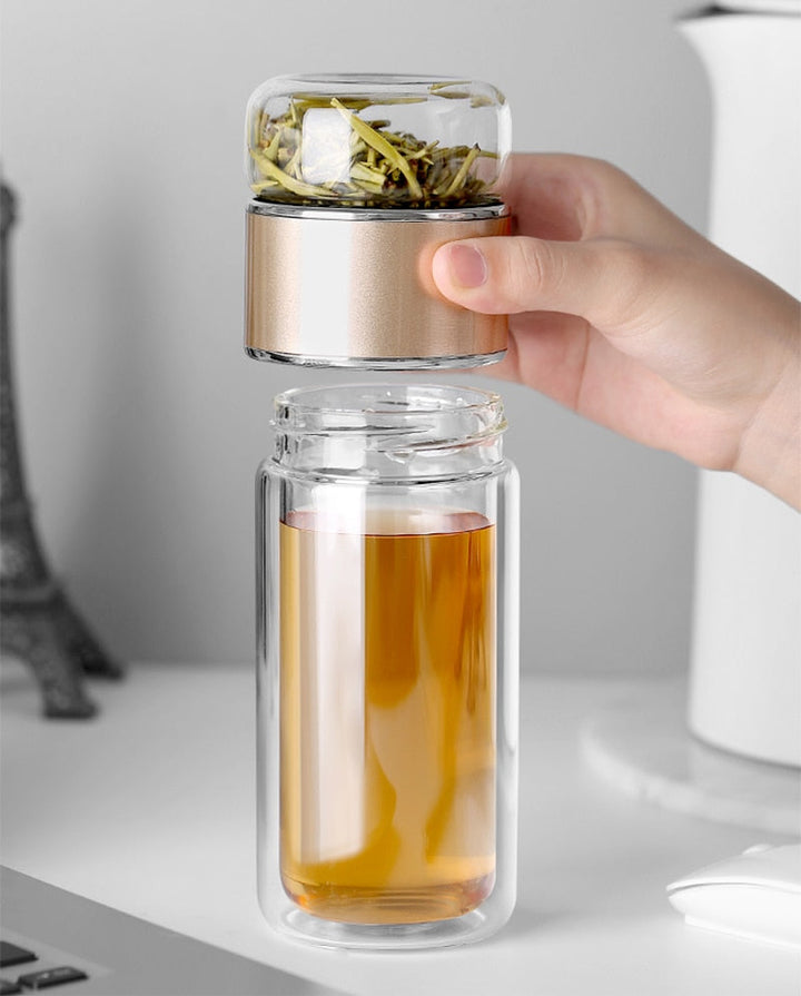 Lisslune | 2in1 Large Double Glass Tea Infuser Bottle