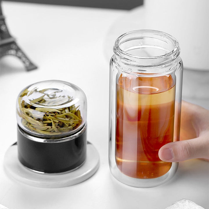 Lisslune | 2in1 Large Double Glass Tea Infuser Bottle