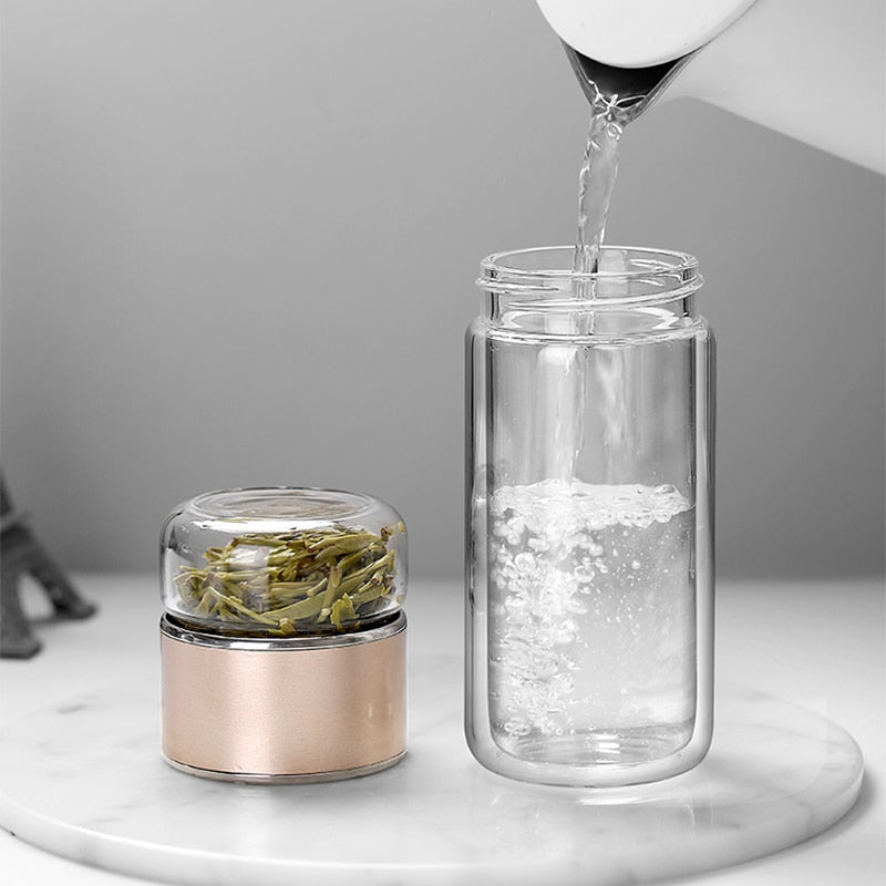 Lisslune | 2in1 Large Double Glass Tea Infuser Bottle