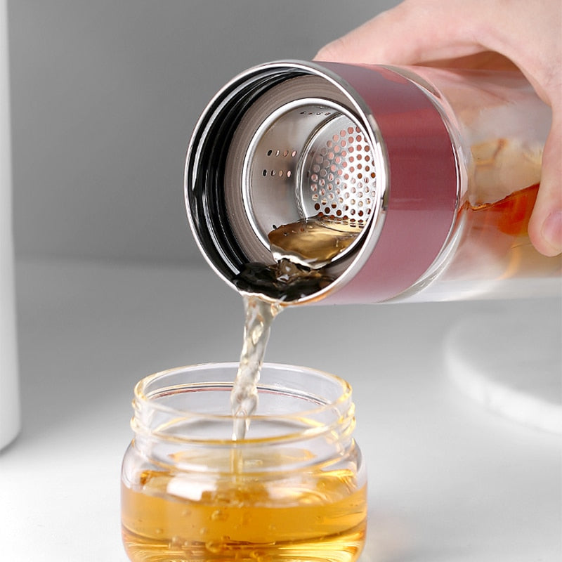 Lisslune | 2in1 Large Double Glass Tea Infuser Bottle
