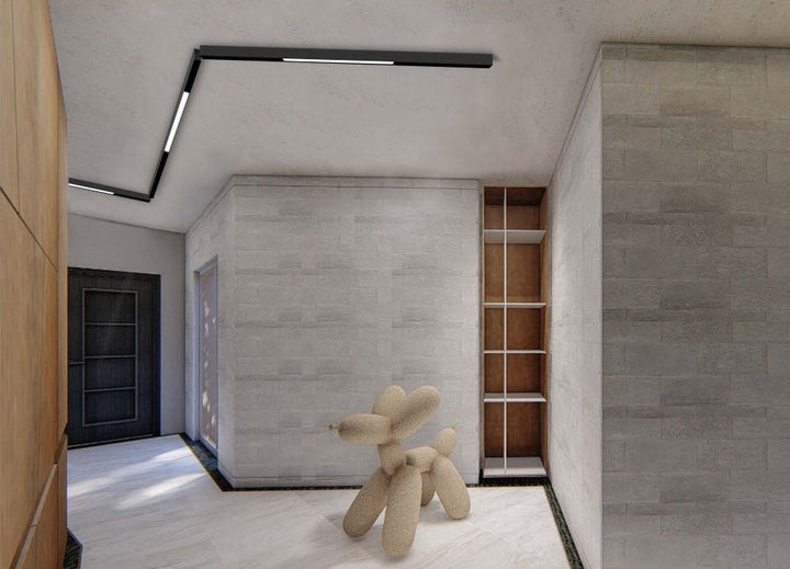 Lisslune | Wall-Mounted Black Continuous Magnetic Track System Light