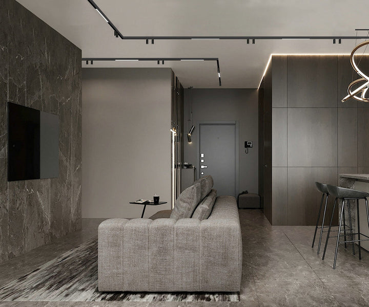Lisslune | Wall-Mounted Black Continuous Magnetic Track System Light