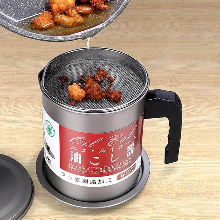 Lisslune | Stainless Steel Large Capacity Oil Filter Pot
