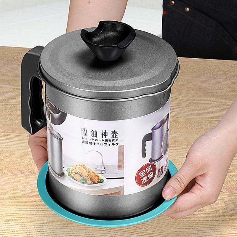 Lisslune | Stainless Steel Large Capacity Oil Filter Pot