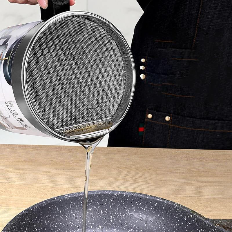 Lisslune | Stainless Steel Large Capacity Oil Filter Pot
