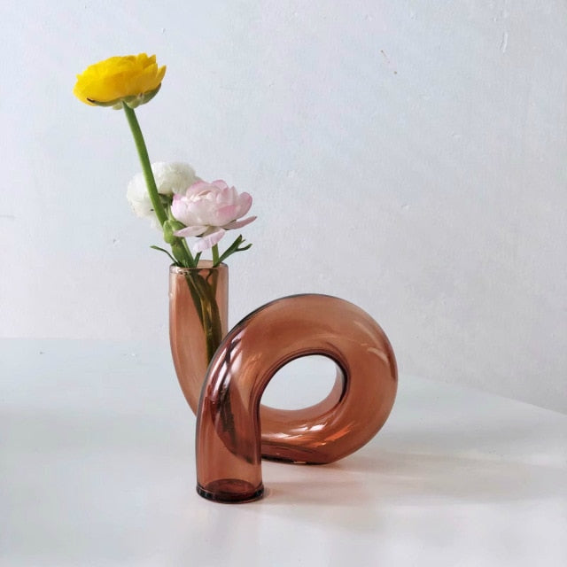 Rynx Colored Glass Twisted Candle Holder