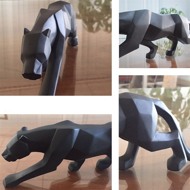 Lisslune | Modern Resin Geometric Black Panther Sculpture