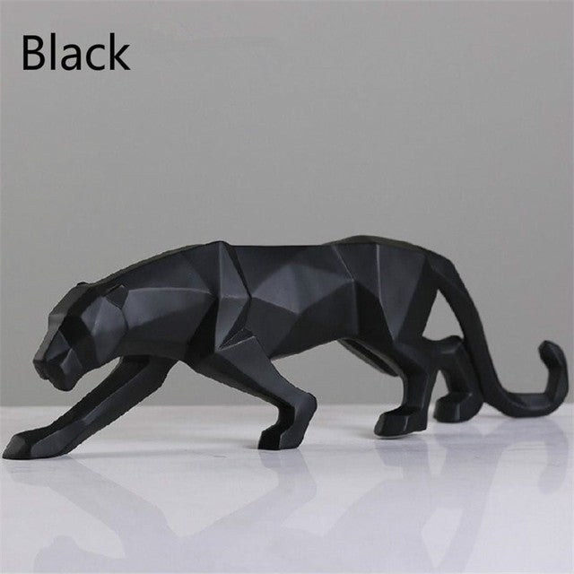 Lisslune | Modern Resin Geometric Black Panther Sculpture