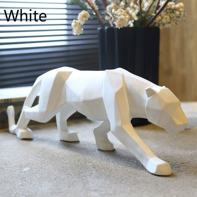 Lisslune | Modern Resin Geometric Black Panther Sculpture