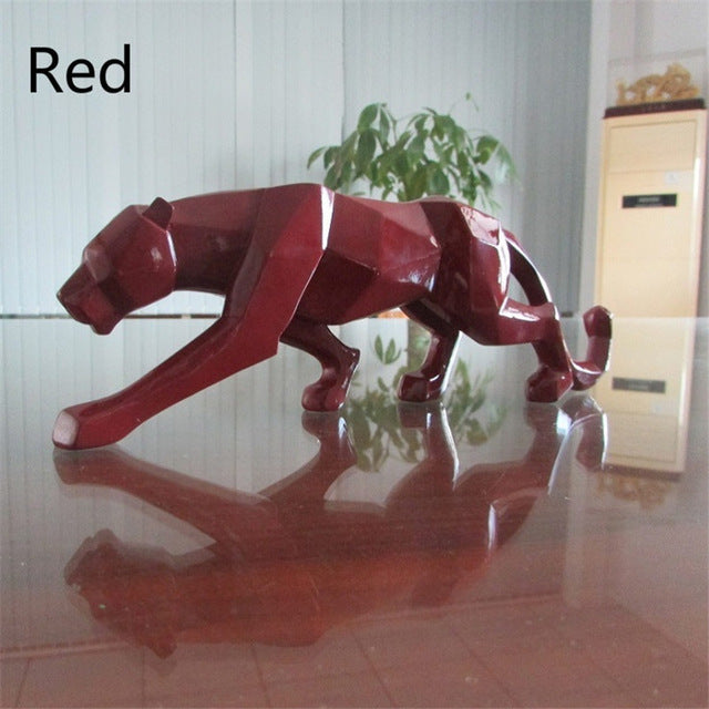 Lisslune | Modern Resin Geometric Black Panther Sculpture