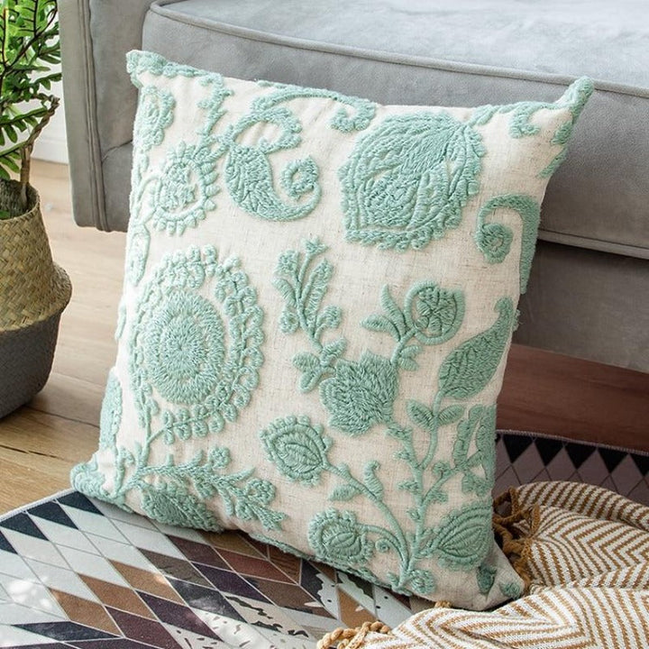 Lisslune | Jacobean floral gestickte Kissenbezug