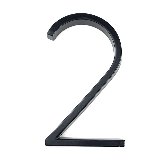 Lisslune | Royelux Modern House Numbers - Stainless Zinc Alloy, Black Finish, 5" High