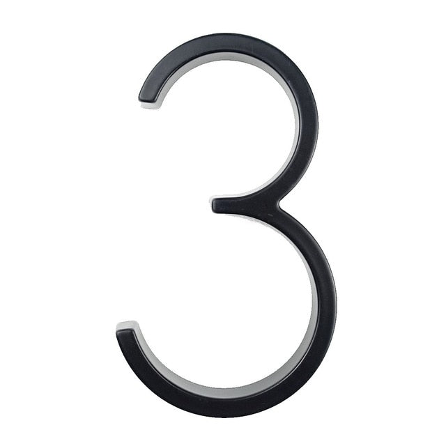 Lisslune | Royelux Modern House Numbers - Stainless Zinc Alloy, Black Finish, 5" High