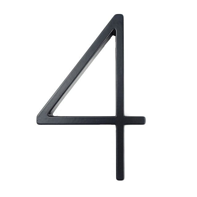 Lisslune | Royelux Modern House Numbers - Stainless Zinc Alloy, Black Finish, 5" High