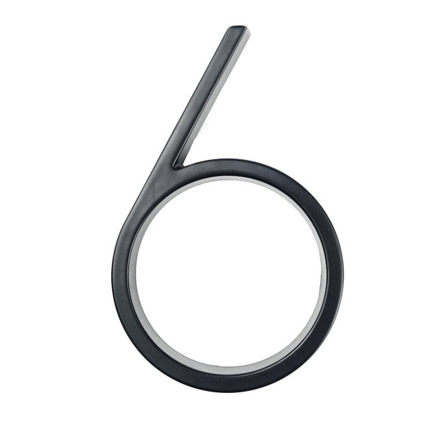 Lisslune | Royelux Modern House Numbers - Stainless Zinc Alloy, Black Finish, 5" High