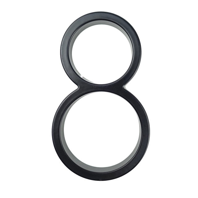 Lisslune | Royelux Modern House Numbers - Stainless Zinc Alloy, Black Finish, 5" High