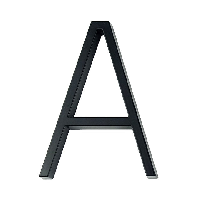 Lisslune | Royelux Modern House Numbers - Stainless Zinc Alloy, Black Finish, 5" High